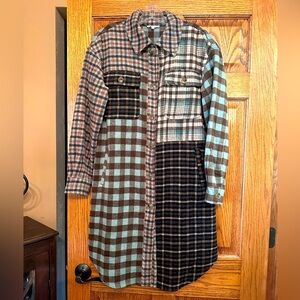 NWOT Plaid Longline Shacket